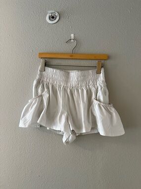 FP Movement by Free People White Ruffle Athletic Shorts